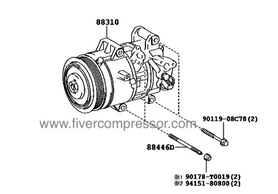 Compresseur de climatisation pour véhicule 88310-02A00, 8831002A00;88310-02A02, 8831002A02 COROLLA ALTIS