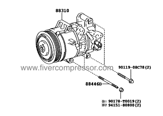 A/C Compressor 88310-02A40, 8831002A40;88310-02A42, 8831002A42 COROLLA ALTIS
