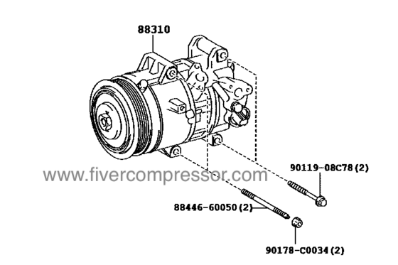 Compresor de aire acondionado 88310-02A70, 8831002A70;88310-02A72, 8831002A72 COROLLA