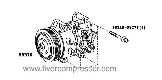 Compressor Assembly with W P 88310-06490, 8831006490;88310-06491,8831006491 CAMRY/ VISTA/ AURION