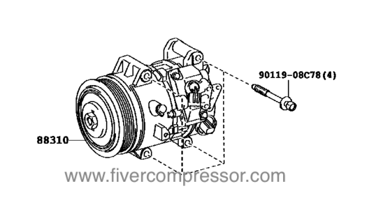 Compresseur de climatisation pour véhicule 88310-06510, 8831006510;88310-06511, 8831006511 CAMRY/ VISTA/ AURION