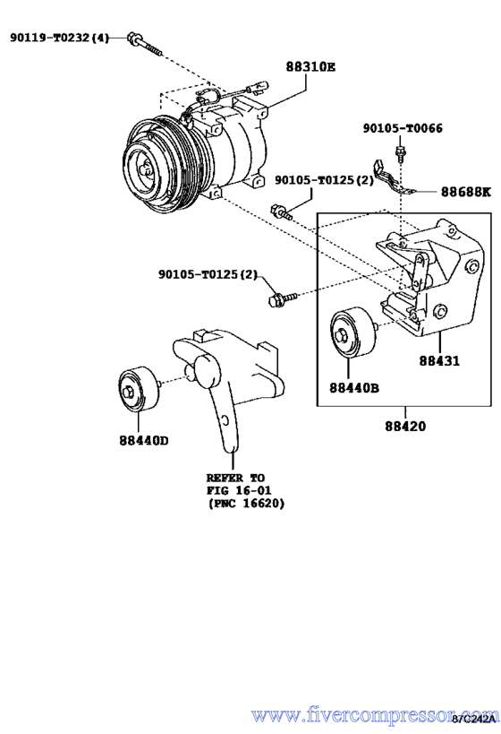 Compressor Assembly with WP 88310-0K231, 883100K231;88310-0K232, 883100K232 FORTUNER