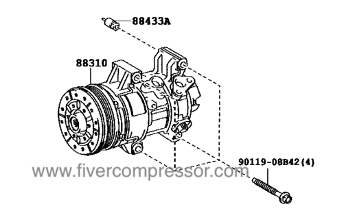 Compresseur de climatisation pour véhicule 88310-02820 8831002820 AURIS COROLLA