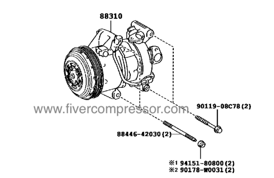 Toyota AC Compressor Assy 88310-02830 8831002830 AURIS COROLLA COROLLA