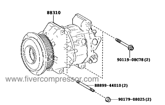 Auto AC Compressor Assy 88310-24190, 8831024190  LEXUS GS   URL10  2015-2018; LEXUS RC   USC10  2014-2018