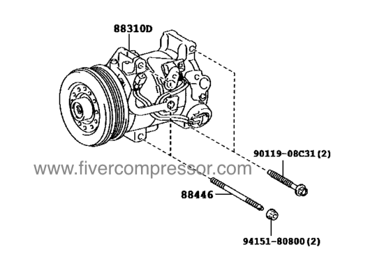 Compresseur de climatisation pour véhicule 88310-77070, 8831077070 LEXUS LFA (LFA10 2010-2012)