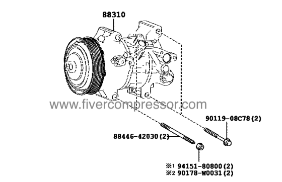 Compresseur de climatisation pour véhicule 88310-02860, 8831002860 COROLLA  ZRE181   2014-2018; ZRE182  2014-2018