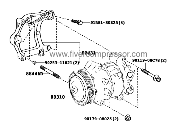 A/C Compressor for vehicle88310-42530, 8831042530 RAV4/VANGUARD ASA42   2012-2018; ASA44  2012-2018