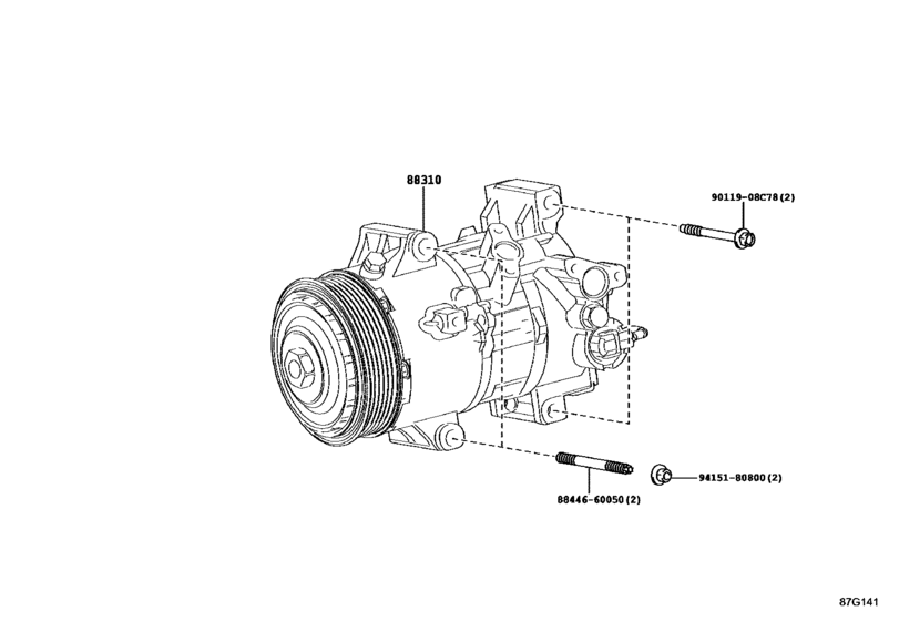 A/C Compressor 88310-10630, 8831010630 C-HR  NGX10  2016-2018; NGX50  2016-2018