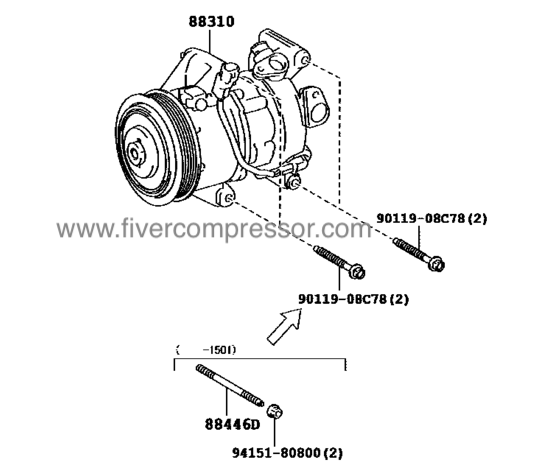 A/C Compressor for vehicle 88310-12A90, 8831012A90 COROLLA AXIO/ FIELDER  NZE161  2012-2018 NZE164  2012-2018