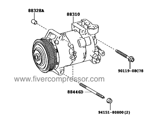 A/C Compressor 88310-42520, 8831042520 RAV4/VANGUARD WWA42  2015-2018