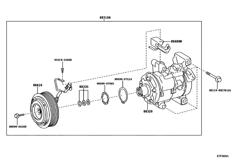 Compresseur de climatisation pour vehicule 88310-0DB50, 883100DB50 VIOS  NSP150  2016-2018